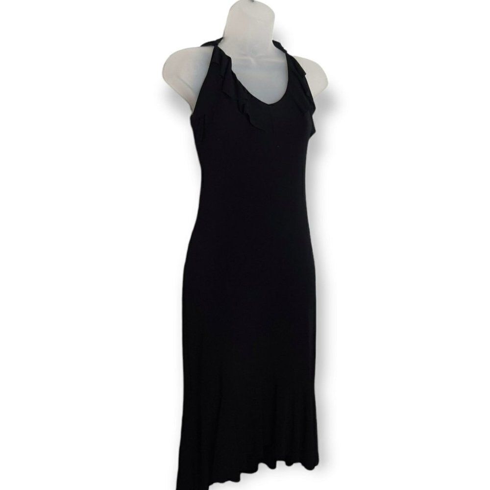 Necessary Objects Y2k Black Ruffle Slip Dress Sz S - image 2